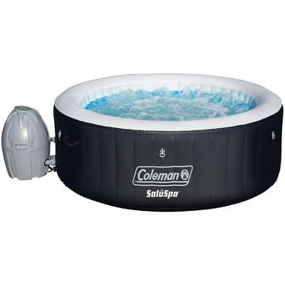 Coleman 13804-BW SaluSpa 4 Person Portable Inflatable Outdoor Round Hot Tub Spa with Air Jets, Pump, and 3 Replacement Filter Cartridges, Black