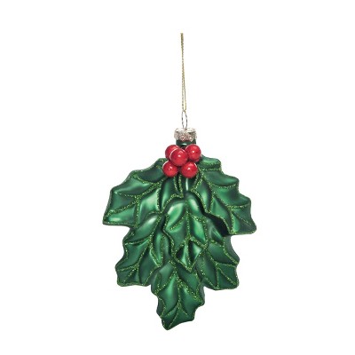 Transpac Elegant Glass Mistletoe Ornament for Christmas Tree Decor, Perfect Holiday Decoration and Gift Idea