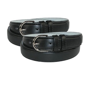 CTM Women's Leather 1 1/8 Inch Dress Belt (Pack of 2) - 1 of 4