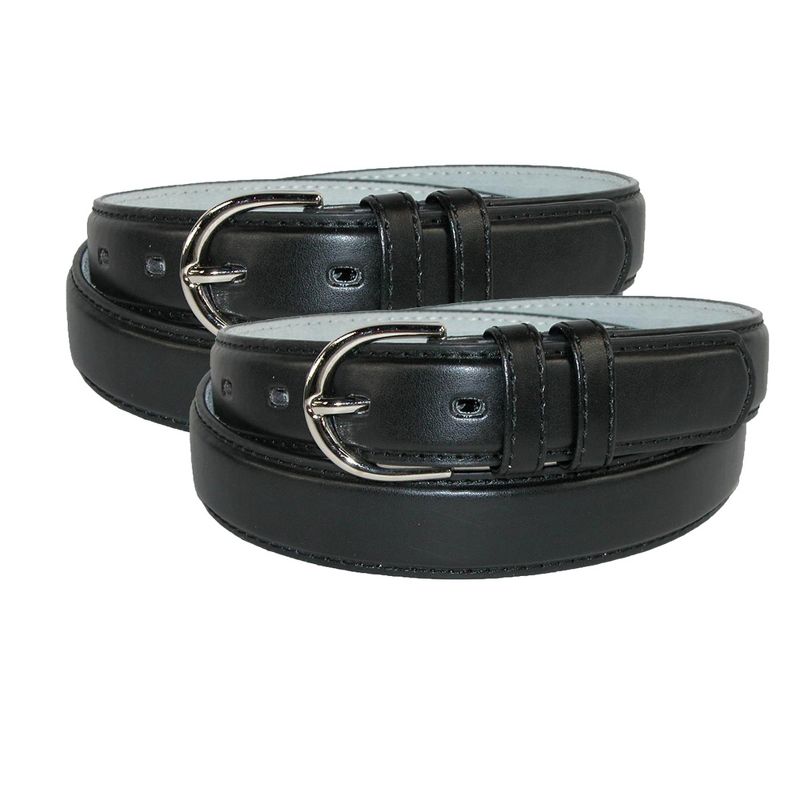 CTM Women's Leather 1 1/8 Inch Dress Belt (Pack of 2), 1 of 2