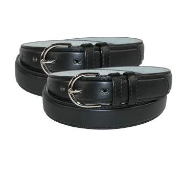 CTM Women's Leather 1 1/8 Inch Dress Belt (Pack of 2)