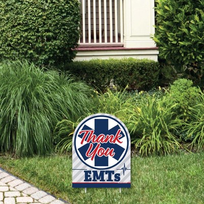 Big Dot of Happiness Thank You EMTs - Outdoor Lawn Sign - First Responders Appreciation Yard Sign - 1 Piece