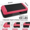 NAYSAYE Exercise Trainer Aerobic Step Platform with Adjustable Risers for Home Gym and Full Body Workouts, Black and Red, 15.95"*15.95"*11.80" - 3 of 4