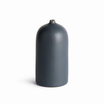 Plum & Post Mallie Vase Small - Dark Blue Ceramic - Handcrafted Design