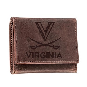 Evergreen NCAA Virginia Cavaliers Brown Leather Trifold Wallet Officially Licensed with Gift Box - 1 of 1