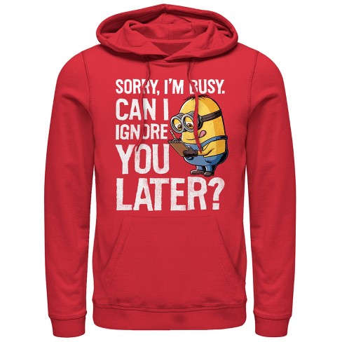 Men's Despicable Me Minion Ignore You Later Pull Over Hoodie : Target