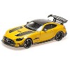 2021 Mercedes-Benz AMG GT Black Series Solarbeam Yellow Metallic with Black Top and Hood 1/18 Diecast Model Car by Minichamps - 2 of 4