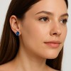 RMZ GOLD NYC STERLING SILVER 2.00CT GENUINE TANZANITE OVAL STUD EARRINGS WOMEN AND MEN - 3 of 3