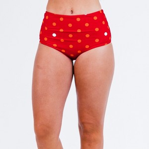 Calypsa Women's High Waisted Full Coverage Bikini Bottom - 1 of 3