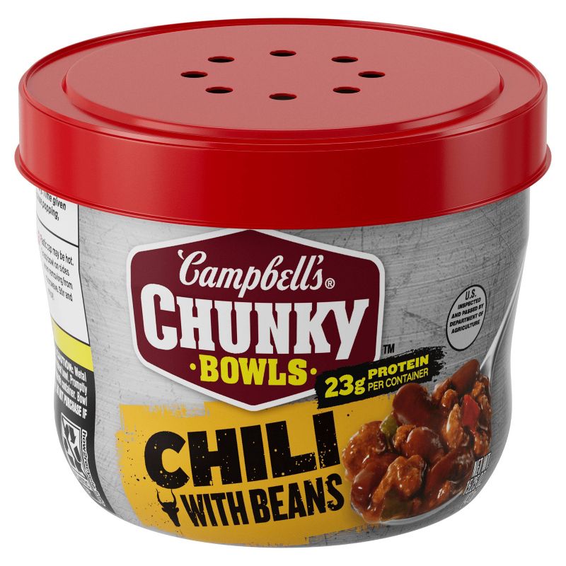 Campbell&#39;s Chunky Chili with Beans Microwaveable Bowl - 15.25oz, 1 of 8
