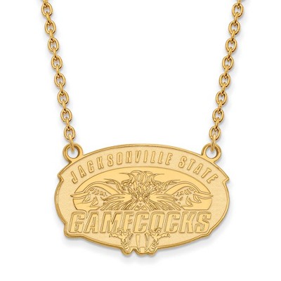 Black Bow Jewelry 10k Yellow Gold Jacksonville State Gamecocks NCAA Necklace 18 Inch
