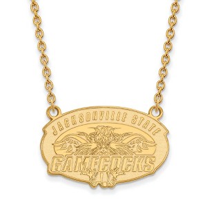 Black Bow Jewelry 10k Yellow Gold Jacksonville State Gamecocks NCAA Necklace 18 Inch - 1 of 4