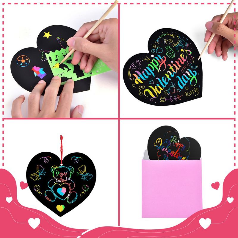 Fun Little Toys 115 PCS Valentine's Day Scratch Card Set, 4 of 7