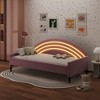 Twin/Full Size Upholstered Daybed with Lights, Pink-ModernLuxe - 2 of 4