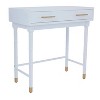 Set of 2 Traditional Wood Console Tables with Mirror White - Olivia & May - 2 of 4