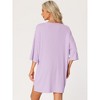 cheibear Women's Knit Loose Fit T-Shirt with Biker Shorts Lounge Sleepwear Pajama Sets - 4 of 4