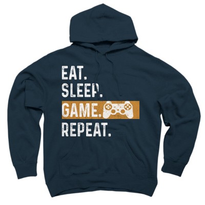 Adult Design By Humans Eat Sleep Game Repeat By MeowShop Pullover Hoodie