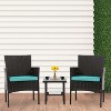 BestMassage 3-Piece Outdoor Patio Furniture Set Rattan Wicker Conversation Set - 2 of 4