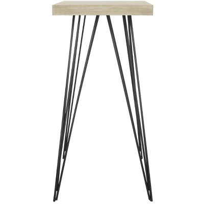 Light Brown Wood and Metal Hairpin Leg Hallway Table