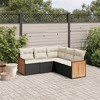 vidaXL 5 Piece Patio Sofa Set with Cushions Black and Cream - Without Table - 2 of 4