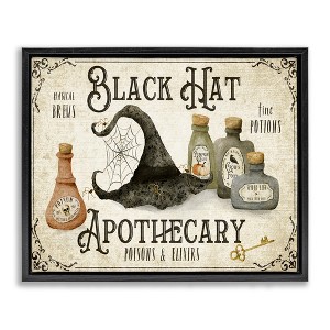 Stupell Industries Black Hat Apothecary Potions Framed Floater Canvas Wall Art - 1 of 4