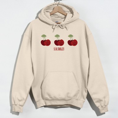 Simply Sage Market - Women's Graphic Hoodie - S.W.Smiley Cherry Face Row