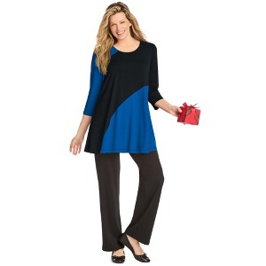 Woman Within Knit Colorblock Tunic - 1 of 4