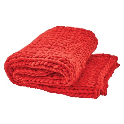 Park Designs Chunky Knit Throw Red