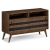 Wright TV Stand for TVs up to 60" Rustic Natural Aged Brown - WyndenHall: Acacia Wood, Cable Management, Adjustable Shelves - 2 of 4