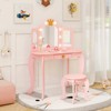 Infans Kids Vanity Set Princess Vanity Table & Chair Set with Lighted Mirror - 3 of 4