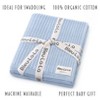 Bleu La La , 100% Luxury Organic Cotton Ribbed Baby Swaddle Blanket for Newborn and Infant Boys and Girls - 3 of 4
