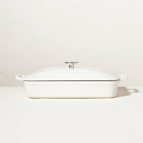 White Enamel Casserole Pot