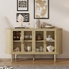 ACEPANO 60 in. W Wood Sideboard Cabinet with Storage, Glass Doors and Adjustable Shelves-Natural - 3 of 4