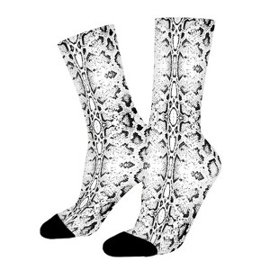 Snakeskin Stripe Women Printed Crew Socks Funny Funky Socks Soft Polyester Novelty Gifts for Artists Men - 1 of 1