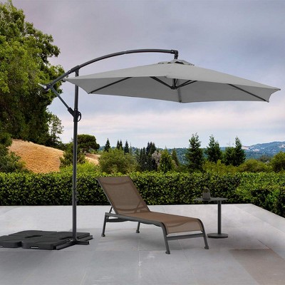 Whiteline Modern Living UM1683-GRY Aiden Standing Umbrella,Polyester Fabric in Grey and Aluminum Pole