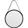 Ridstar Round Bathroom Wall Mirror with Leather Hanging Cord for Bathrooms, Bedrooms, Living Rooms and Entryways-Black - 3 of 4