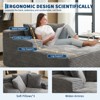 66"x49" Chaise Lounge Indoor, Oversized Chaise Lounge Chair with 3 Throw Pillows, Corduroy Upholstered Plush Sofa Bed Lazy Chair Bed - 4 of 4