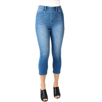 Women's HIGH WAIST PULL ON CAPRI DENIM - Judy Blue