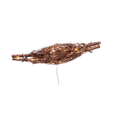 Natural Rattan Star Tree Topper with Warm White Fairy Lights