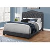 Monarch Specialties Bed Queen Size Platform Bedroom Frame Upholstered Velvet Wood Legs Grey Chrome Traditional - 2 of 4