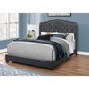 Monarch Specialties Bed Queen Size Platform Bedroom Frame Upholstered Velvet Wood Legs Grey Chrome Traditional - image 2 of 4