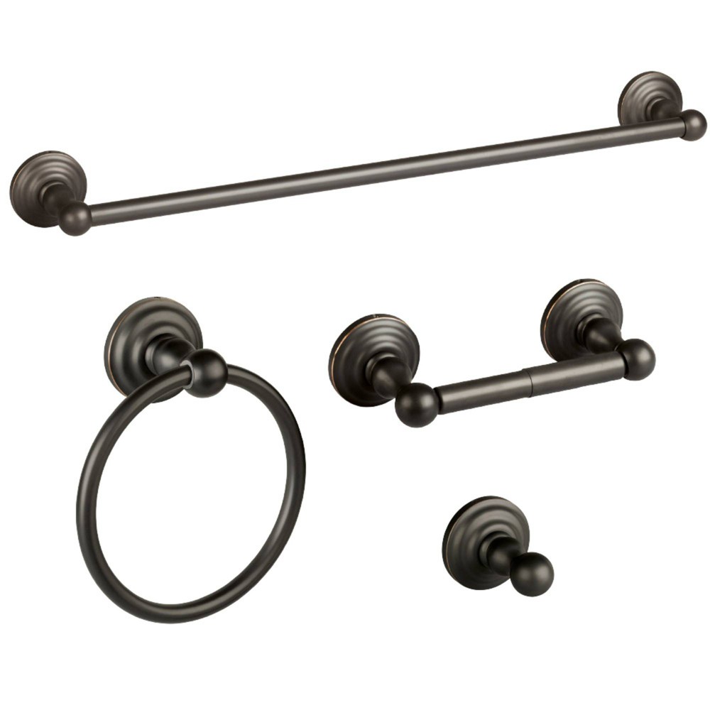 Photos - Other sanitary accessories Design House 4pc Calisto Bathroom Accessory Kit Oil Rubbed Bronze  