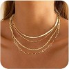 BRINJOY Necklace Stacking, 14K Gold Plated Simple Multi-Layer Choker, Stackable Necklace Set, Jewelry Gift for Women - 2 of 4