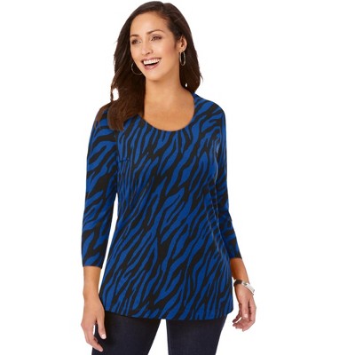 Jessica London Women's Plus Size Stretch Cotton Scoop Neck Tee
