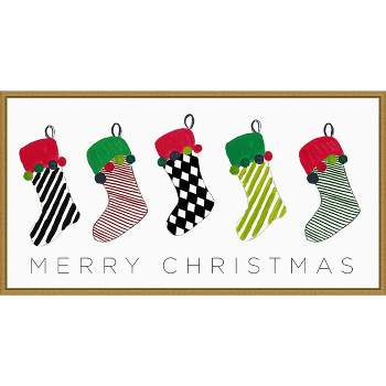 Amanti Art Christmas Stockings by Patricia Pinto Canvas Wall Art Print Framed 27-in. W x 14-in. H.