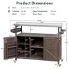 Lycvki Wood Outdoor Rolling Bar Cart with Stainless Steel Top for BBQ - 2 of 4