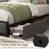 King Bed Frame with Storage Headboard and 2 Drawers, Linen Upholstered Platform Bed Frames with Charging Station & USB Ports, Heavy Duty - 4 of 4