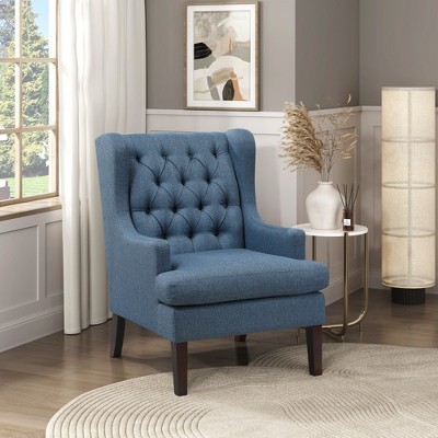 Upholstery Button-Tufted Accent Chair with Foam Cushion, Attached Cushions and Removable Cover
