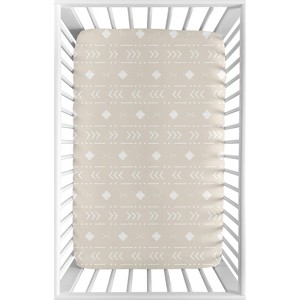 Sweet Jojo Designs Boy or Girl Gender Neutral Unisex Baby Fitted Mini Crib Sheet Boho Llama Taupe and White - 1 of 4