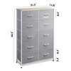 Tall Dresser with 10 Fabric Drawers, Storage Tower with Cabinet, Metal Frame, Organizer Units for Closet - 4 of 4